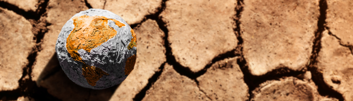 globo terraqueo en desierto